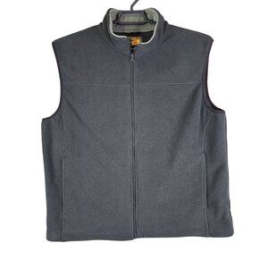 Mens Bass Pro Shop Black Fleece Vest Jacket Full Zip 100% Polyester Size XL